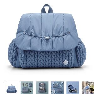 Blue Quilted Backpack